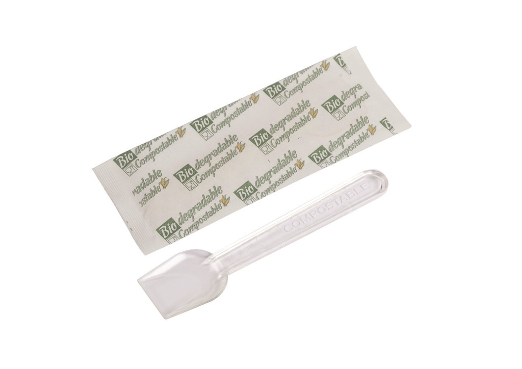 Cucharita Helado Compostable Enfundada  10 - bolsa 500 ud