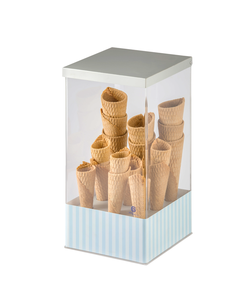 Vitrina para barquillos con Tapa aluminio (20x20x40)